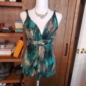 Green and grey blousy camisole type shirt
